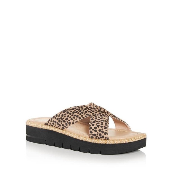 Roza Animal-print Crisscross Slide Sandal - Picture 1 of 5